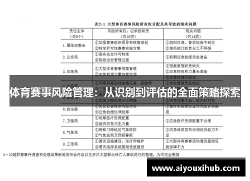 体育赛事风险管理：从识别到评估的全面策略探索