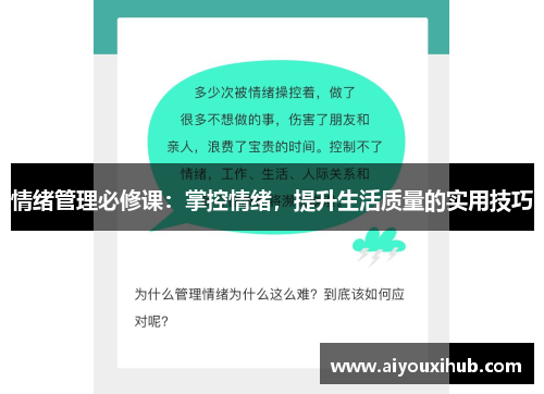 情绪管理必修课：掌控情绪，提升生活质量的实用技巧